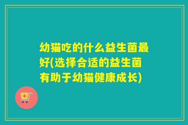 幼猫吃的什么益生菌好(选择合适的益生菌有助于幼猫健康成长)