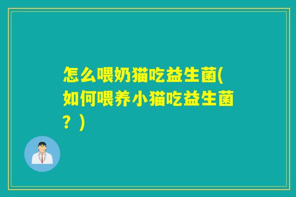 怎么喂奶猫吃益生菌(如何喂养小猫吃益生菌？)