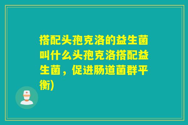 搭配头孢克洛的益生菌叫什么头孢克洛搭配益生菌，促进肠道菌群平衡)