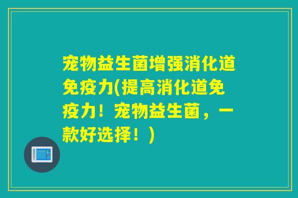 宠物益生菌增强消化道力(提高消化道力！宠物益生菌，一款好选择！)