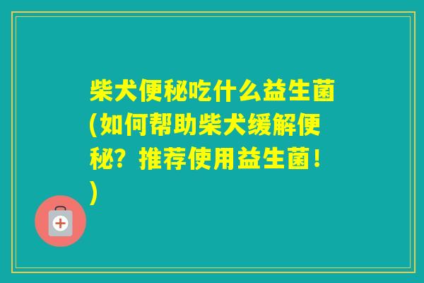 柴犬吃什么益生菌(如何帮助柴犬缓解?推荐使用益生菌!) 柴犬吃什么益生菌(如何帮助柴犬缓解?推荐使用益生菌!)