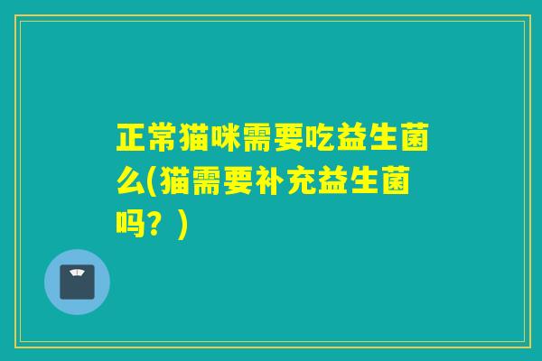 正常猫咪需要吃益生菌么(猫需要补充益生菌吗？)
