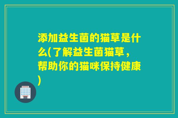 添加益生菌的猫草是什么(了解益生菌猫草，帮助你的猫咪保持健康)
