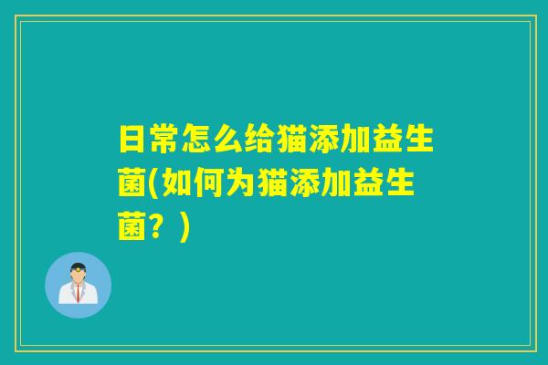 日常怎么给猫添加益生菌(如何为猫添加益生菌？)