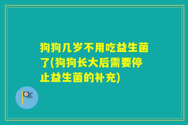 狗狗几岁不用吃益生菌了(狗狗长大后需要停止益生菌的补充)