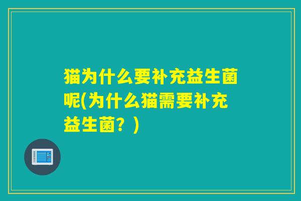 猫为什么要补充益生菌呢(为什么猫需要补充益生菌？)