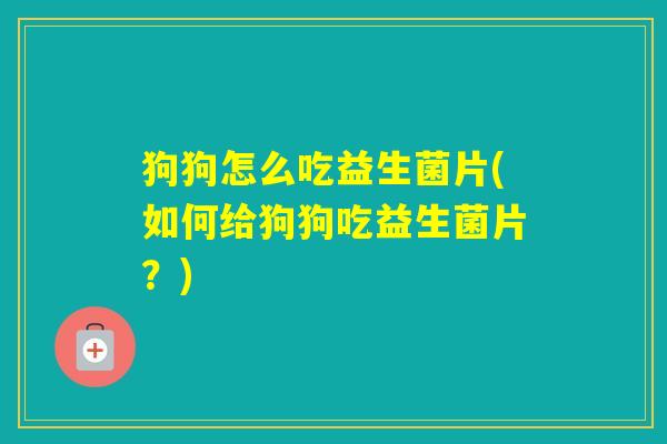 狗狗怎么吃益生菌片(如何给狗狗吃益生菌片?) 狗狗怎么吃益生菌片(如何给狗狗吃益生菌片?)
