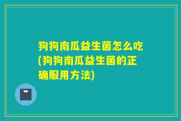 狗狗南瓜益生菌怎么吃(狗狗南瓜益生菌的正确服用方法)