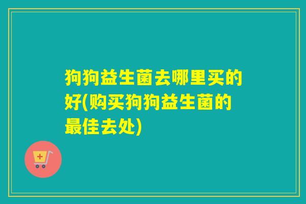 狗狗益生菌去哪里买的好(购买狗狗益生菌的佳去处)