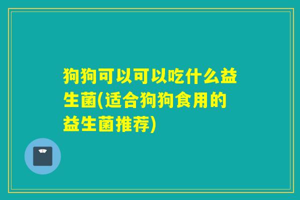 狗狗可以可以吃什么益生菌(适合狗狗食用的益生菌推荐)
