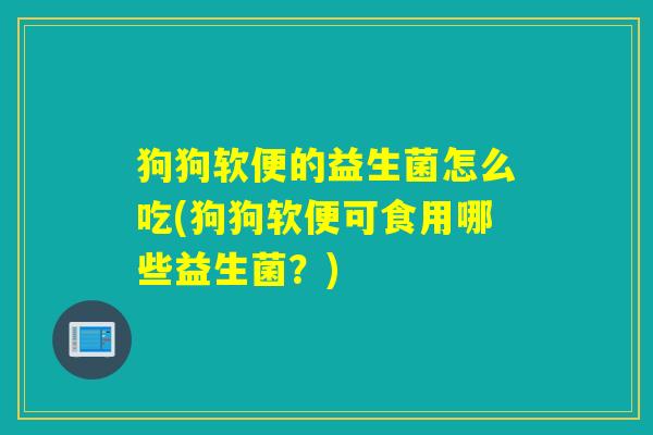 狗狗软便的益生菌怎么吃(狗狗软便可食用哪些益生菌？)
