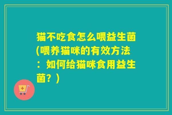 猫不吃食怎么喂益生菌(喂养猫咪的有效方法：如何给猫咪食用益生菌？)