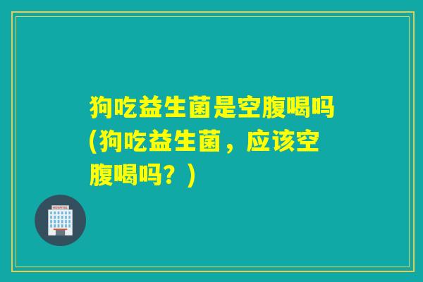 狗吃益生菌是空腹喝吗(狗吃益生菌，应该空腹喝吗？)