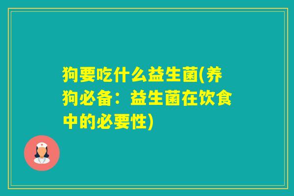 狗要吃什么益生菌(养狗必备:益生菌在饮食中的必要性) 狗要吃什么益生菌(养狗必备:益生菌在饮食中的必要性)