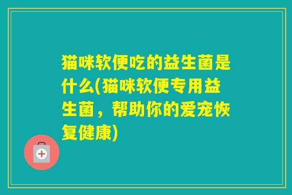 猫咪软便吃的益生菌是什么(猫咪软便专用益生菌，帮助你的爱宠恢复健康)