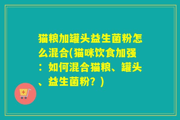 猫粮加罐头益生菌粉怎么混合(猫咪饮食加强：如何混合猫粮、罐头、益生菌粉？)