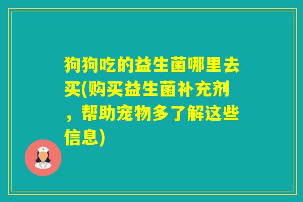 狗狗吃的益生菌哪里去买(购买益生菌补充剂，帮助宠物多了解这些信息)