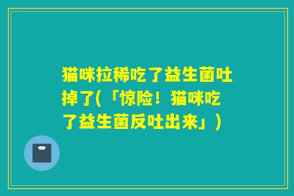 猫咪拉稀吃了益生菌吐掉了(「惊险！猫咪吃了益生菌反吐出来」)
