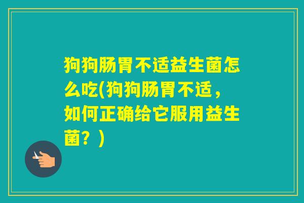 狗狗肠胃不适益生菌怎么吃(狗狗肠胃不适，如何正确给它服用益生菌？)