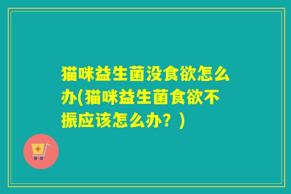 猫咪益生菌没怎么办(猫咪益生菌不振应该怎么办？)