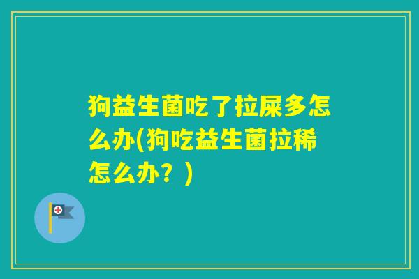 狗益生菌吃了拉屎多怎么办(狗吃益生菌拉稀怎么办？)