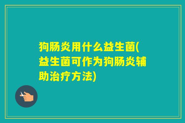 狗用什么益生菌(益生菌可作为狗辅助方法)