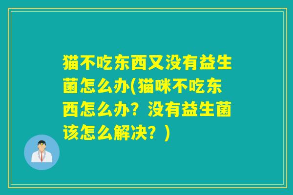 猫不吃东西又没有益生菌怎么办(猫咪不吃东西怎么办？没有益生菌该怎么解决？)