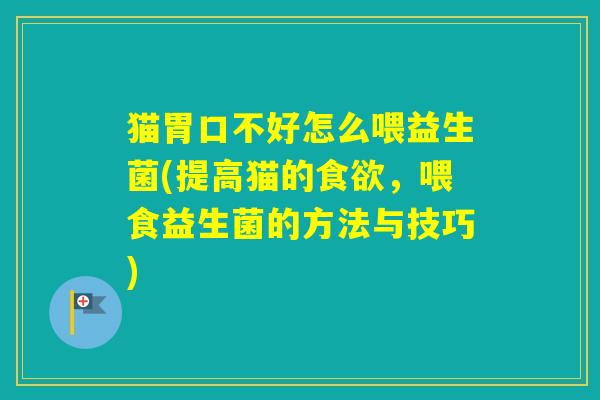 猫胃口不好怎么喂益生菌(提高猫的，喂食益生菌的方法与技巧)