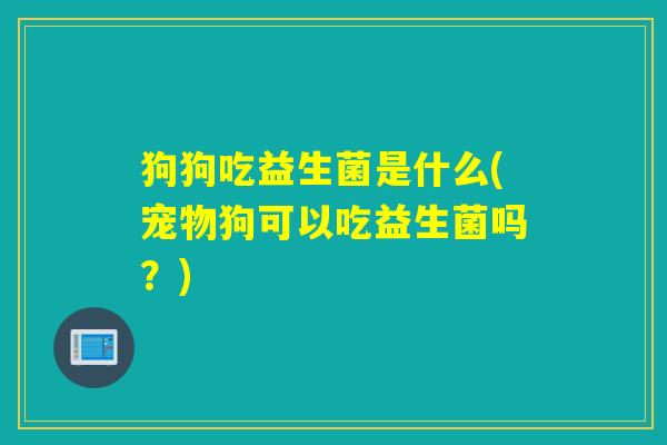 狗狗吃益生菌是什么(宠物狗可以吃益生菌吗？)