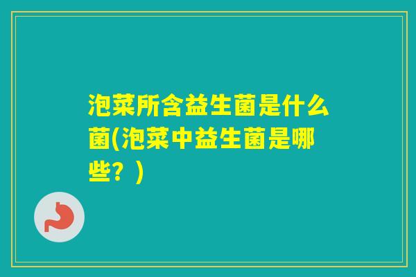泡菜所含益生菌是什么菌(泡菜中益生菌是哪些？)