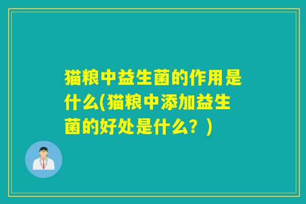 猫粮中益生菌的作用是什么(猫粮中添加益生菌的好处是什么？)