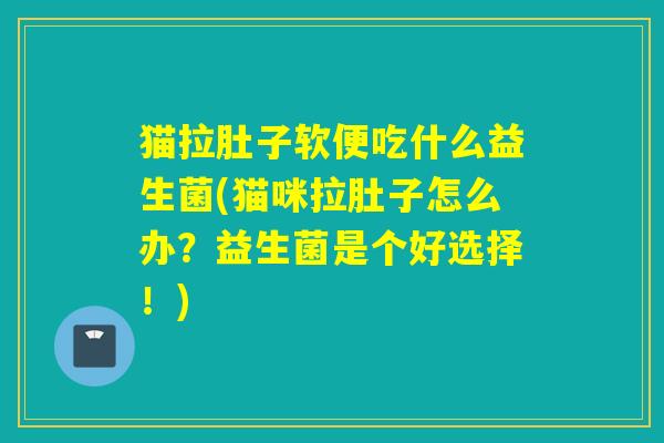 猫拉肚子软便吃什么益生菌(猫咪拉肚子怎么办？益生菌是个好选择！)