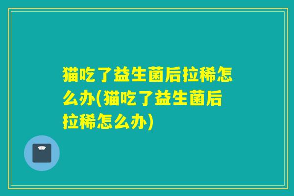 猫吃了益生菌后拉稀怎么办(猫吃了益生菌后拉稀怎么办) 猫吃了益生菌后拉稀怎么办(猫吃了益生菌后拉稀怎么办)