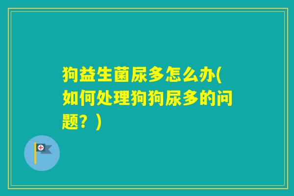 狗益生菌尿多怎么办(如何处理狗狗尿多的问题?) 狗益生菌尿多怎么办(如何处理狗狗尿多的问题?)