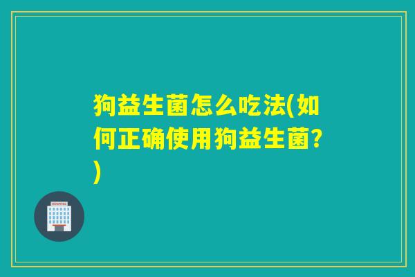 狗益生菌怎么吃法(如何正确使用狗益生菌？)