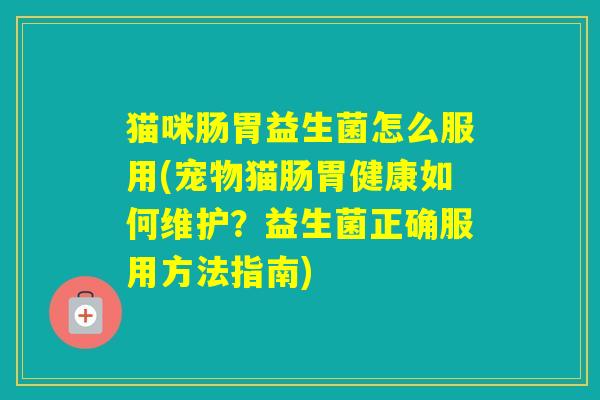 猫咪肠胃益生菌怎么服用(宠物猫肠胃健康如何维护？益生菌正确服用方法指南)