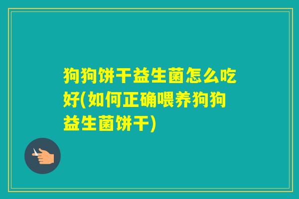狗狗饼干益生菌怎么吃好(如何正确喂养狗狗益生菌饼干)