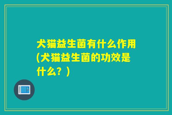 犬猫益生菌有什么作用(犬猫益生菌的功效是什么？)