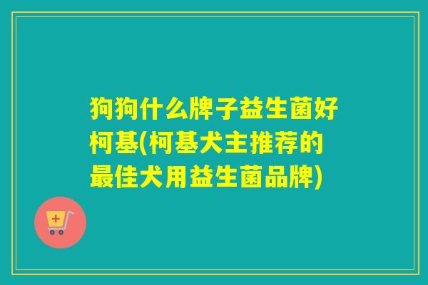 狗狗什么牌子益生菌好柯基(柯基犬主推荐的佳犬用益生菌品牌)