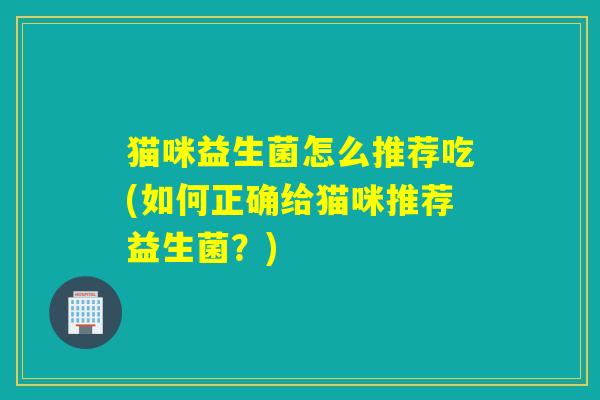 猫咪益生菌怎么推荐吃(如何正确给猫咪推荐益生菌？)