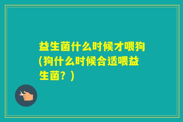 益生菌什么时候才喂狗(狗什么时候合适喂益生菌?) 益生菌什么时候才喂狗(狗什么时候合适喂益生菌?)