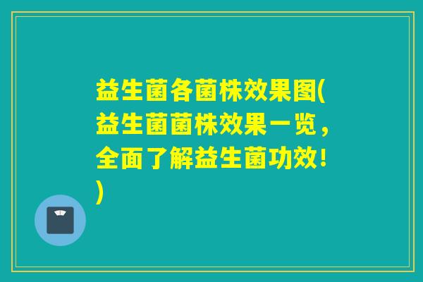 益生菌各菌株效果图(益生菌菌株效果一览，全面了解益生菌功效！)