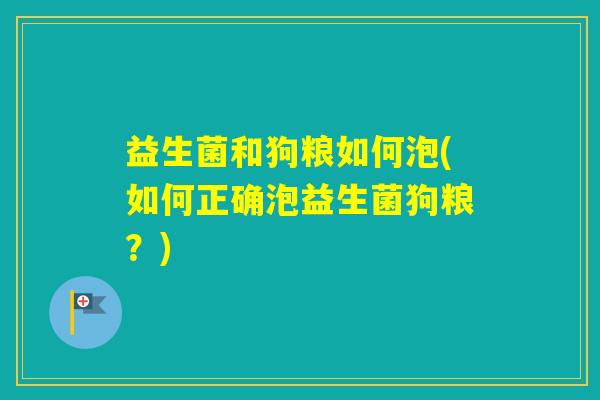 益生菌和狗粮如何泡(如何正确泡益生菌狗粮？)