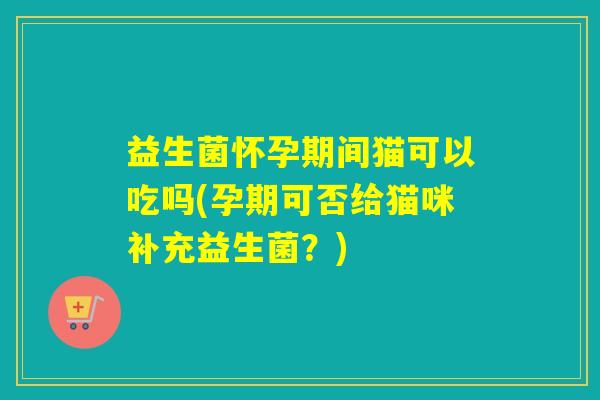 益生菌怀孕期间猫可以吃吗(孕期可否给猫咪补充益生菌?) 益生菌怀孕期间猫可以吃吗(孕期可否给猫咪补充益生菌?)