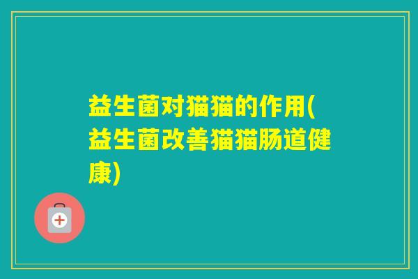 益生菌对猫猫的作用(益生菌改善猫猫肠道健康)