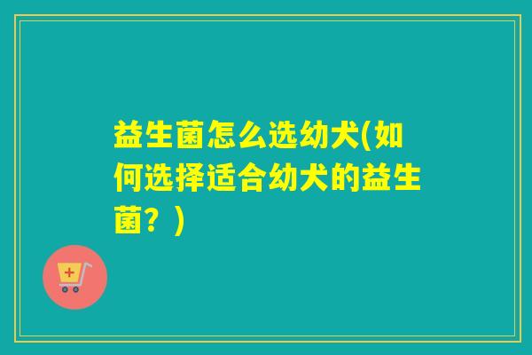 益生菌怎么选幼犬(如何选择适合幼犬的益生菌？)
