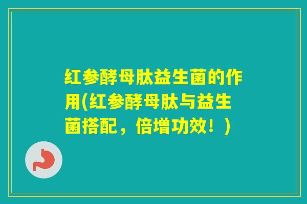 红参酵母肽益生菌的作用(红参酵母肽与益生菌搭配，倍增功效！)