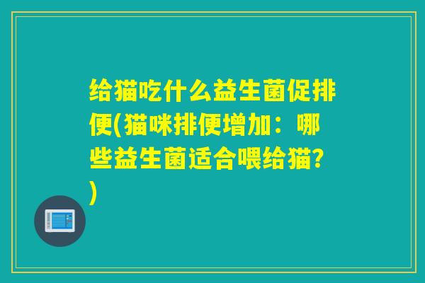 给猫吃什么益生菌促排便(猫咪排便增加：哪些益生菌适合喂给猫？)