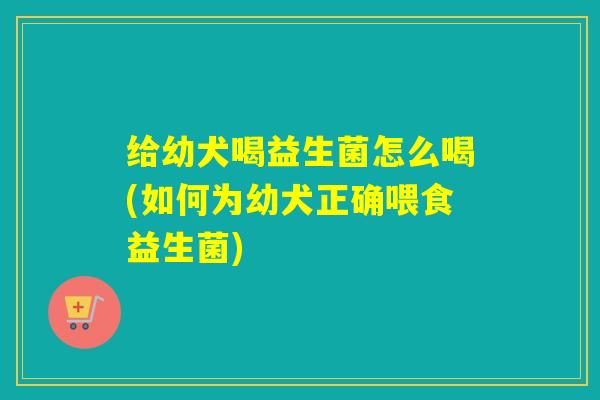 给幼犬喝益生菌怎么喝(如何为幼犬正确喂食益生菌) 给幼犬喝益生菌怎么喝(如何为幼犬正确喂食益生菌)