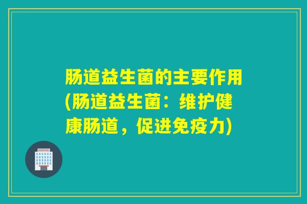 肠道益生菌的主要作用(肠道益生菌:维护健康肠道,促进力) 肠道益生菌的主要作用(肠道益生菌:维护健康肠道,促进力)